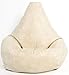 Kids Highback Cream Gaming Beanbag Faux Leather Bean Bag Chair