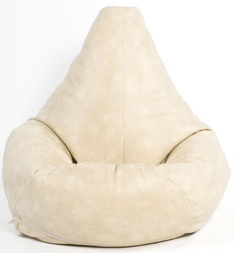 Kids Highback Cream Gaming Beanbag Faux Leather Bean Bag Chair