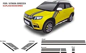 Automaze Quara Automaze Car Side Decal Full Body Sticker Graphics with Roof-Sticker for Maruti-Vitara Breeza, Universal Cars 0338 - Set of 2