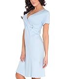 Dobranocka 1055 Classic Comfortable Short Sleeve Loose Waist Nightdress - Made In EU