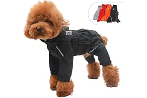 LOVELONGLONG Dogs Waterproof Jacket, Lightweight Waterproof Jacket Reflective Safety Dog Raincoat Windproof Snow-proof Dog Vest for Small Medium Large Dogs Black XL