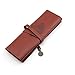 Produktbild owfeel PU Leder multifunktional aufrollbar Pen Pencial Fall Pocket Tasche Kosmetik Make-up Tasche Coffee-color