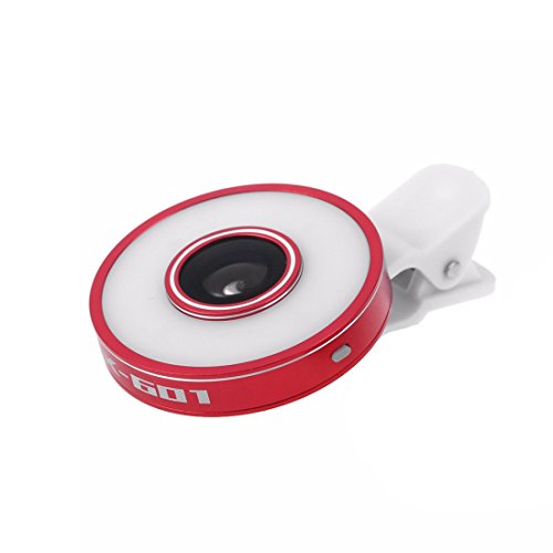 détail Flash Light 3 en 1 pour objectif Fish Eye Grand Angle Macro objectif Selfie Flash Téléphone portable Objectif Smartphones Objectif LED