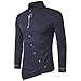Produktbild Yazidan Herren BeiläUfig IrreguläR Slim Fit Lange äRmel Hemd Bluse Oberteile Stickerei T-Shirt Hemden Kurz Kapuzenpullover Mit Kapuze Sweatshirt Jacke Mantel Oberbekleidung Oben(Marine,XL)