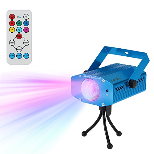 Lixada 9W Color Changing Mini LED Sound Control Water Wave Ripple Effect Stage Light Lamp with Controller for Disco KTV Club Party Home Entertainment
