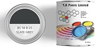 T A Paints LtdNon Slip Marine Boat Deck Paint Durable Anti Slip Coating Ideal For Boats Barges Ideal for Wood Metal Concrete Plywood & Timber (1L BS 18 B 25 Grey)