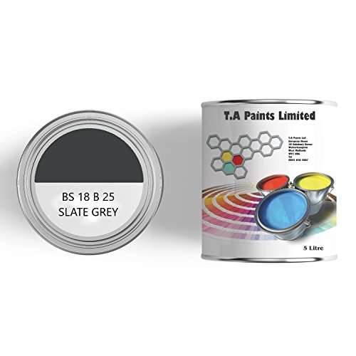 T A Paints Ltd Non Slip Marine Boat Deck Paint Durable Anti Slip Coating Ideal For Boats Barges Ideal for Wood Metal Concrete Plywood & Timber (1L BS 18 B 25 Grey)