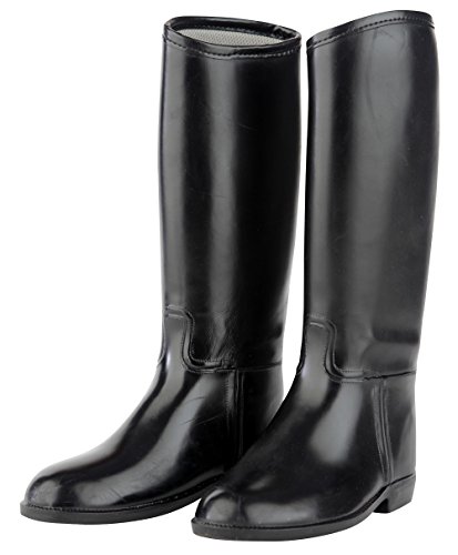 Red-Horse-Junior-Childs-Tall-Horse-Riding-Boots-PVC-RUBBER-ALL-SIZES-BLACK