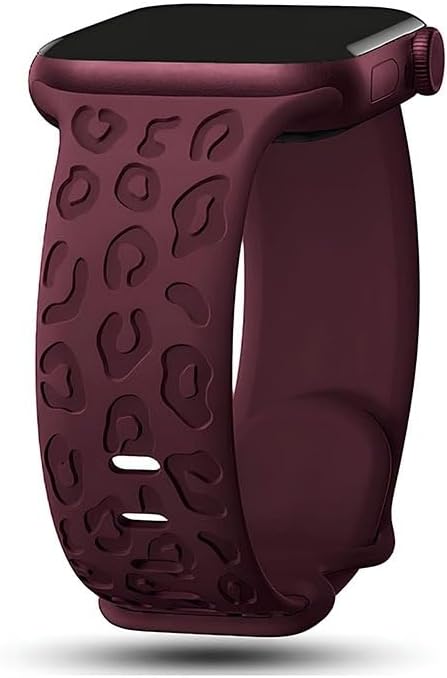 Apple ile Uyumlu Watch 11 10 46mm 9 8 7 6 SE Ultra Uyumlu 42-44-45-49mm Leopar Desenli Silikon Kordon