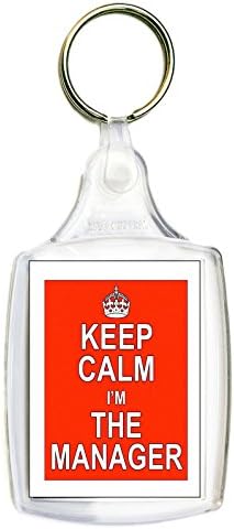 Keep Calm I'm The Manager Red Keyring