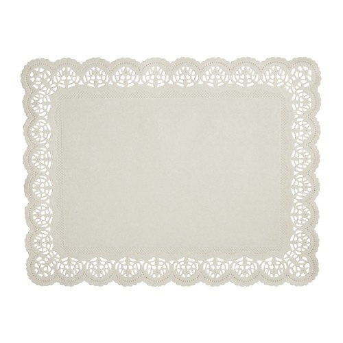 100 Spitzenpapiere eckig 34 cm x 26 cm weiss