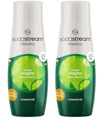 Concentré SodaStream 7Up Mojito Zéro Sucre - 440ml Pour Machine à Eau Pétillante - Saveur Fraîche Citron-Menthe
