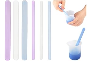 iSuperb 6 pezzi Stick di Agitazione in Silicone Flat Agitatore Bastoncini per Mescolare Round Stirring Stick Mixing Rods per Resina Epossidica Bastoncini in Silicone Stir Bar (6 sticks)