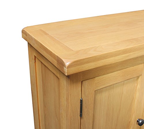 Solid Oak Small Compact Two Door Cupboard Cabinet Shoe Toy Filing CD DVD Bathroom Kitchen Hallway Storage Buffet Cupboard / Cabinet / Sideboard / Unit