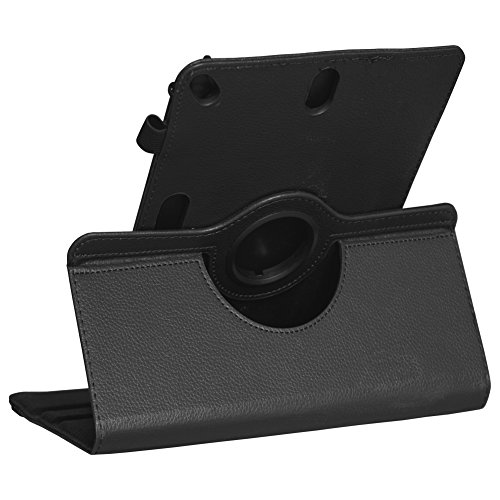 Tablet Schutz Hülle für Vodafone Tab Prime 6 / 7 aus hochwertigem Kunstleder mit Standfunktion 360° Drehbar kombiniert Schutz und Design Cover Case von NAUCI, Farben:Schwarz - 6