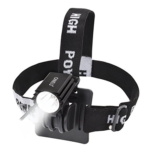 ONEU Fahrrad Licht Frontlicht Kopfleuchten, 3 Helligkeiten Wasserdicht LED Stirnlampen,Batterie Betriebene LED Scheinwerfer für Laufen,Höhlenforschung,Joggen,Camping,Wandern Mit 5400mAh LG Akuu - 3