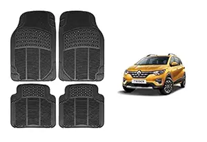 RS Enterprises Carpet Floor/Foot 4D Rubber Mats for Renault Triber Car Black