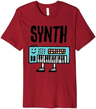 Men's Synth Music / Synthesizer / Keyboard T-Shirt Large Cranberry