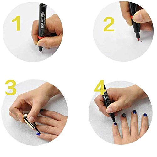 16 Farben Nagel Kunst Feder Nageldesign Stift DIY für Nail Art Salon Beauty 1 Stück - 6