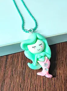 Tera13 Mermaid Pendant for Girls Necklace Rainbow Mermaid Necklace Pendant Jewelry Gifts for Girls Return Gift for Girls Necklace / Chain for Kids (1 Piece)