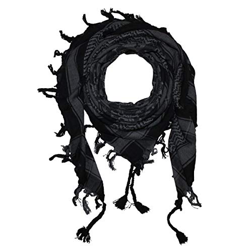 Superfreak Palituch - Totenköpfe kariert schwarz - grau - 100x100 cm - Pali Palästinenser Arafat Tuch - 100% Baumwolle