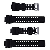 16 mm Gummi-Uhrenarmbänder für Herren, Schwarz Sport Tauchen Silikon Uhrenarmband für G-Shock 3