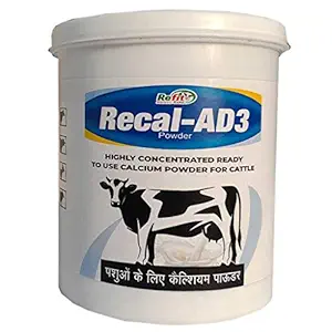 REFIT ANIMAL CARE Calcium Powder for Cow, Cattle, Buffalo, Goat & Animals, 1 Kg, Recal-AD3