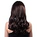 Bigood 51cm Charming Medium hairstyle Inclined bang curly Dark brown wig