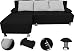 Produktbild ONUX Ecksofa Couch mit Schlaffunktion Schwarz