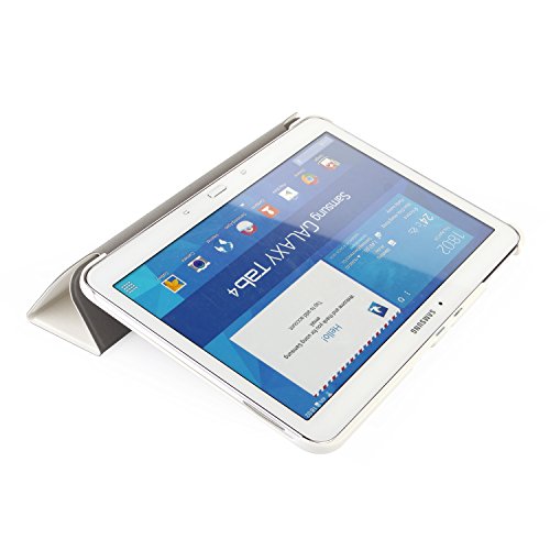 iHarbort® Samsung Galaxy Tab 4 10.1 Hülle – Ultra Slim Leder Tasche Hülle Etui Schutzhülle Für Samsung Galaxy Tab 4 10.1 Zoll T530 T535 Case Holder mit automatischer Weckfunktion (Galaxy Tab 4 10.1, Weiß) - 4