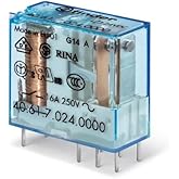 RELE Series 40 Standard 12 VDC 1 circuitosconmutados 6 Pin 16 A Mini-rele Printed Circuit 29 x 25 x 12.4 mm Finder 40.61.9.01