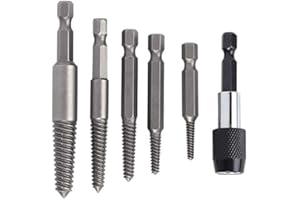 EJOYOUS Zestaw 6 wykrętaków do wkrętów, zestaw do wykręcania śrub bez łba do usuwania uszkodzonych śrub z trzpieniem szybkowymiennym 1/4 cala