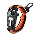 Price comparison product image Xinqiao Paracord Bracelet Adjustable Size Fire Starter Loud Whistle Emergency Knife Perfect for Hiking, Camping, Fishing and Hunting (Orange&Black)