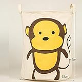 HENGCHENG Panier Rangement Maison Grand Sac À Linge Paniers De Rangement De Vêtements Maison Organisateur De Vêtements Sac Enfants Stockage Ménage Pliant Panier À Linge, Singe