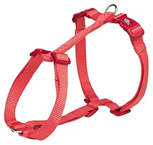 Trixie: - Premium Dog H-Harness | Made Nylon, Lightweight & Adjustable Straps | Two Snap Buckles on The Belly Strap to Easily Slip Around The Body ? (75?120 cm/25 mm, L?XL), Coral