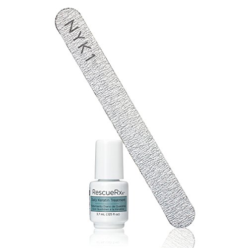 CND Treatment Rescue RXX with NYK1 JUMBO NAIL FILE. Intensive Daily Keratin Cuticle Treatment Oil - 3.7ml - Restore Healthy Cuticles before and after Gel Nail Polish Manicures and Pedicures!