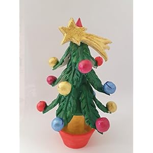 Keramikfarbener Weihnachtsbaum, Höhe 17 cm