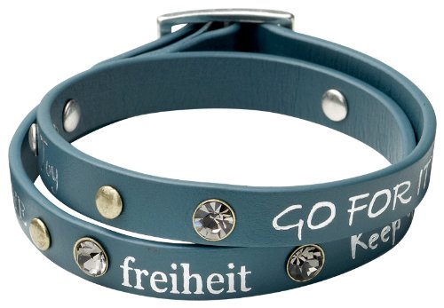 Pilgrim Jewelry Damen Armband Metall Leder versilbert 41.0 cm - kristall wei - 901336402
