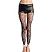 Price comparison product image MEINICE Flower Pattern High Waist Footless Lace Trim Pantyhose