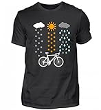 EBENBLATT Hochwertiges Herren Shirt - Fahrrad Fahren Bei Jedem Wetter Fahrrad/Fahrradfahrer/Mountainbike