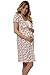 Italian Fashion Sofia Maternity/Nursing Nightdress,Size M,Ecru-Pink