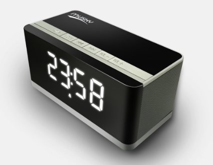 Altavoz Port&aacute;til Bluetooth, con visualizaci&oacute;n LED, Altavoz manos libres, Radio FM, Reloj despertador, Micro tarjeta SD y USB y AUX ranuras para M&oacute;vil inteligente, MP3, iPad, la tableta y m&aacute;s