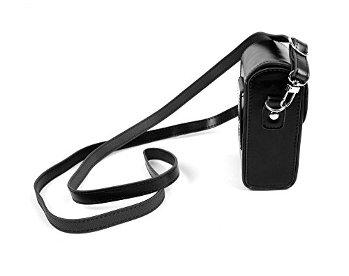 Housse de protection pour Nikon CoolPix W100 et Polaroid IF045  Lumix DMC-LX10  DMC-LX15 et DMC-TZ101 appareils photo compacts - aspect cuir couleur noir  par DURAGADGET