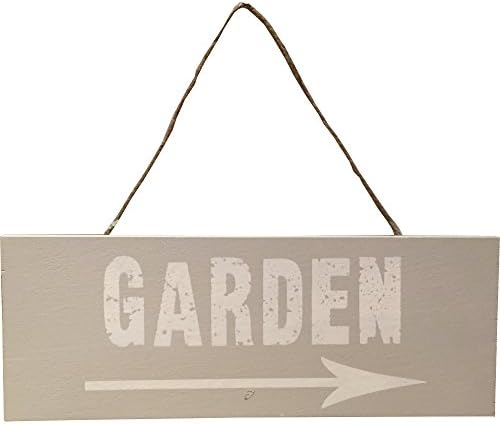 Home Exclusive Garden Sign with Arrow in Light Grey & White