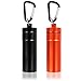 Produktbild com-four® 2X Camping & Outdoor Tablettendose in schwarz und orange mit Karabiner, Medikamentenbox und Pillendose als Schlüsselanhänger - wasserdicht (2 Stück - Groß Schwarz/Orange)