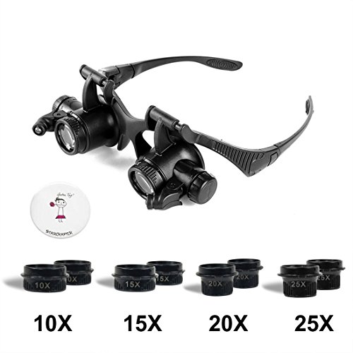Starcrafter 10 x 15 x 20 x 25 x Gafas de ojo de lupa lupa LED de joyero
para reparaci n de relojes