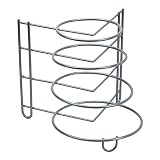 Sauvic 03258 - Soporte Para 4 Sartenes Plastificado gris, color gris, 27 x 26 x 24 cm