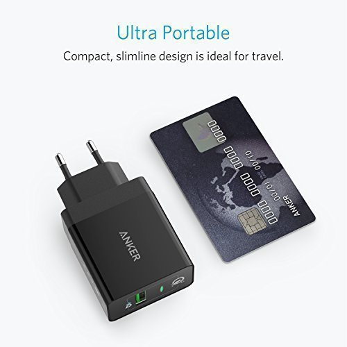 Anker PowerPort+1 18W USB Ladegerät mit Quick Charge 3.0 und Power IQ + 0.9m Micro USB Kabel für Galaxy S7 / S6 / Edge / Plus, Note 5 / 4, LG G4, HTC One A9 / M9, Nexus 6, iPhone, iPad und weitere (Schwarz) - 2