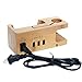 Produktbild DCDC Ladestation, USB Ladestand, Bamboo Mobile Phone Holder Mit 3 USB Port Charging Stand kompatibel Mit Apple Watch (38mm und 42mm), Iphonex/8/8plus/7/7plus/Se/6s/6 Weitere Smartphones