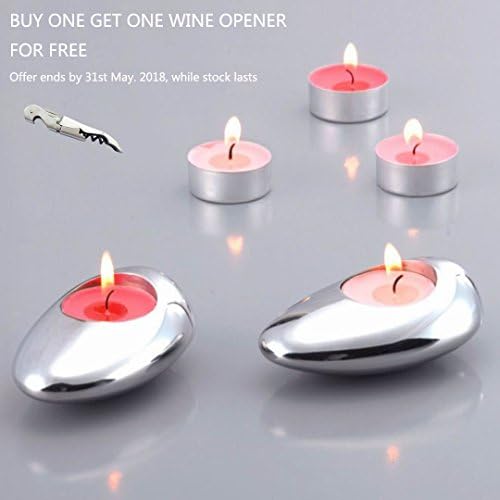 VERSACE DUNN PEBBLE Tealight Holder,Set of 2 Stainless Steel Shabby Chic Tealight Holder